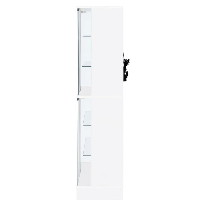 Cabra 4-door LED Curio Display Cabinet White High Gloss