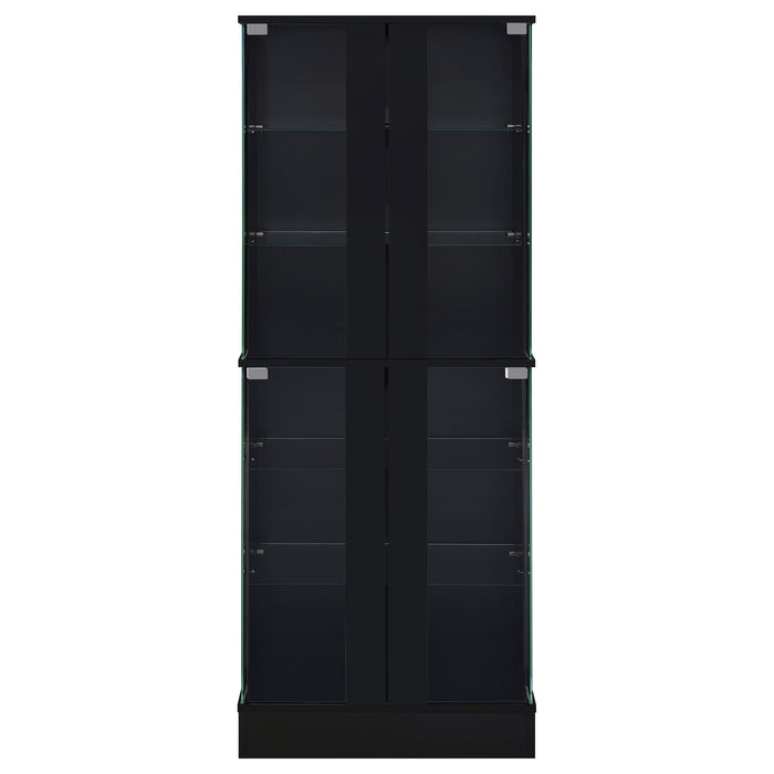 Cabra 4-door LED Curio Display Cabinet Black High Gloss