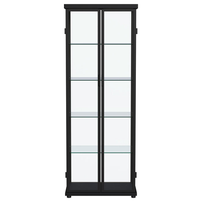 Aero 4-shelf Display Curio Cabinet with LED Lighting Black