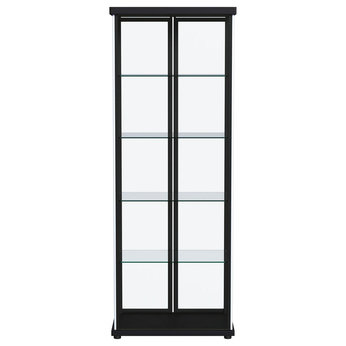 Aero 4-shelf Display Curio Cabinet with LED Lighting Black
