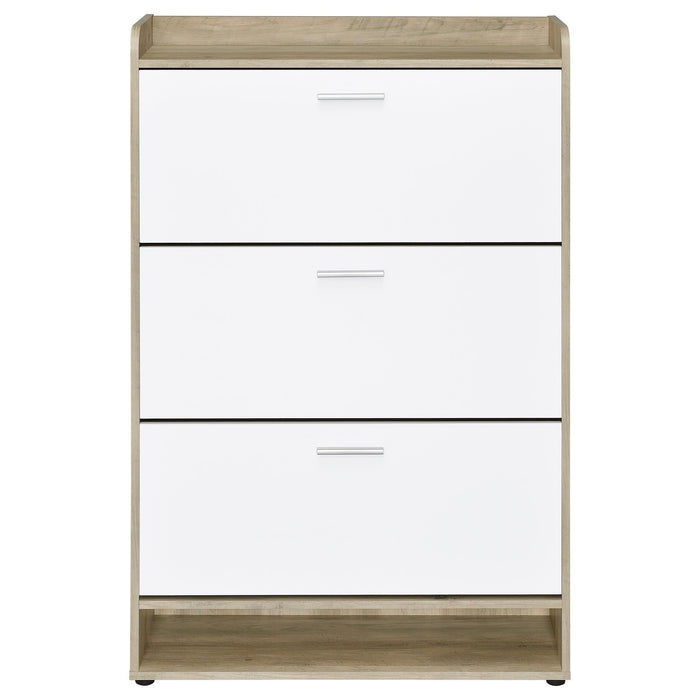 Denia 3-tier Engineered Wood Shoe Cabinet White