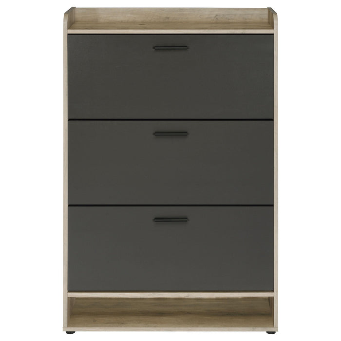 Denia 3-tier Engineered Wood Shoe Cabinet Grey