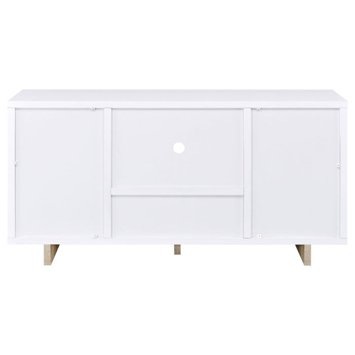 Dalton 2-door Storage Cabinet White and Distressed Pine