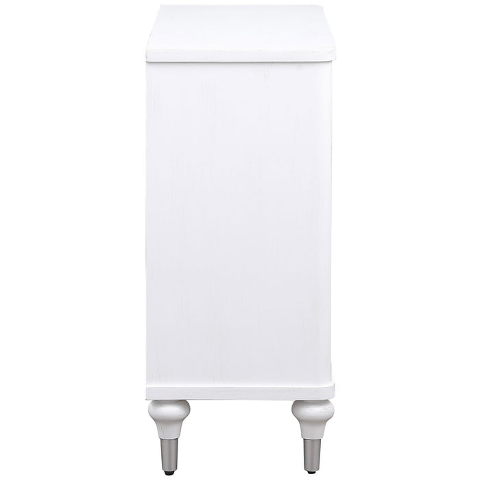 Cardella 2-door Mandala Accent Cabinet Distressed White