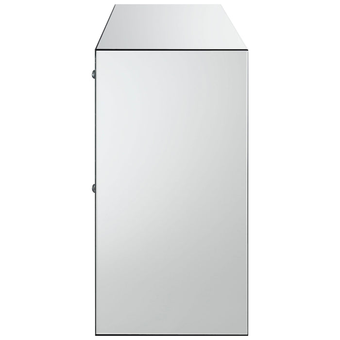 Maya 2-drawer Mirrored Storage Accent Cabinet Silver