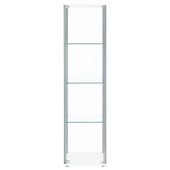 Bellatrix 4-shelf Clear Glass Curio Cabinet White