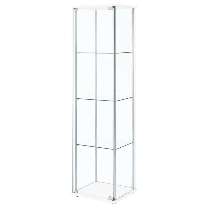 Bellatrix 4-shelf Clear Glass Curio Cabinet White