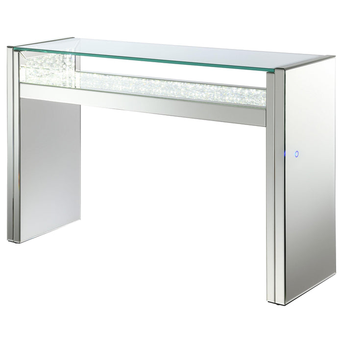 Edna Mirrored Console Table LED Lighting Silver