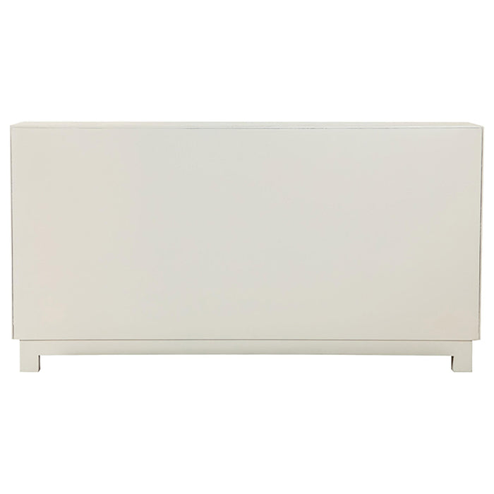 Voula 4-door Wood Accent Storage Cabinet White and Gold