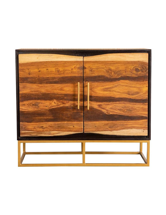 Zara 2-door 40-inch Wood Accent Storage Cabinet Black Walnut