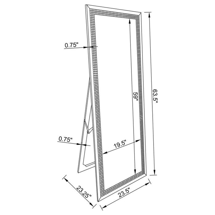 Giddish 24 x 64 Inch Full Length Standing Mirror Silver