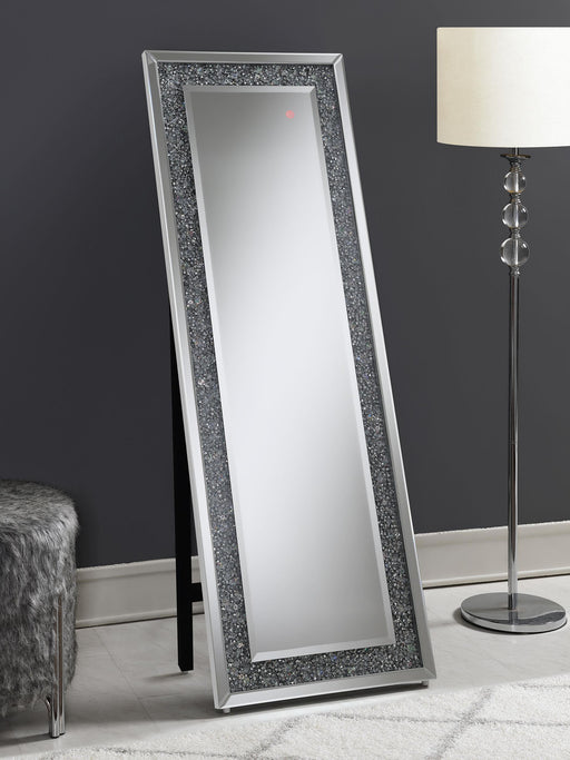 Carisi 22 x 61 Inch Faux Crystal LED Standing Mirror Silver_x000D_