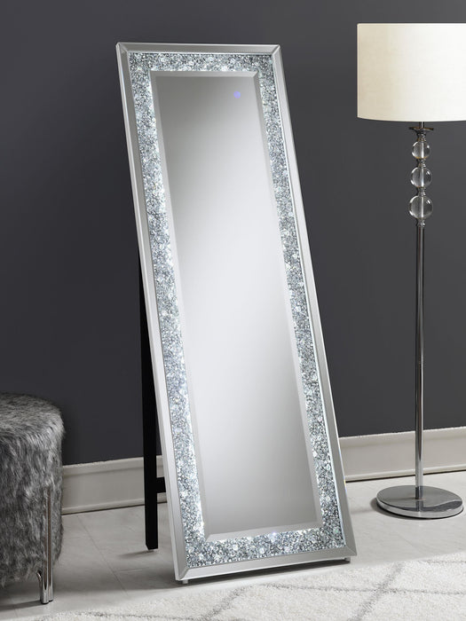 Carisi 22 x 61 Inch Faux Crystal LED Standing Mirror Silver_x000D_