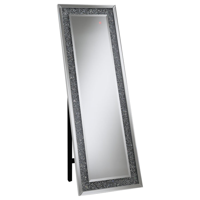 Carisi 22 x 61 Inch Faux Crystal LED Standing Mirror Silver_x000D_