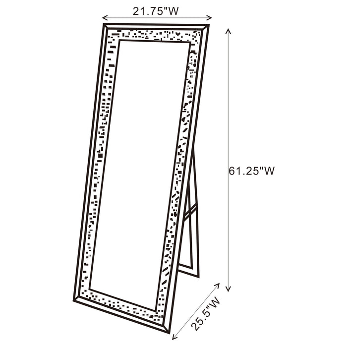 Carisi 22 x 61 Inch Faux Crystal LED Standing Mirror Silver_x000D_