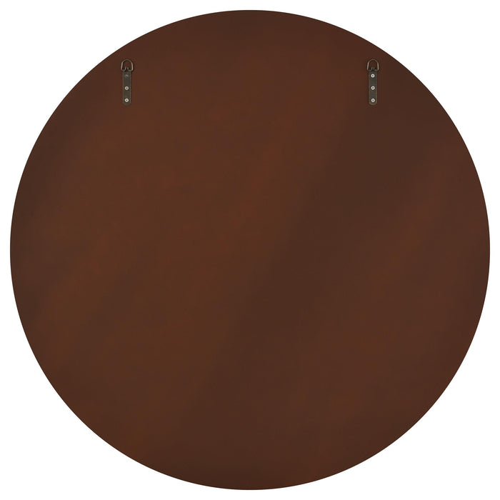 Dexter 40 x 40 Inch Round Reeding Frame Wall Mirror Brown