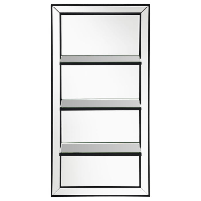 Oriel 24 x 47 Inch Rectangular 3-Shelf Wall Mirror Silver