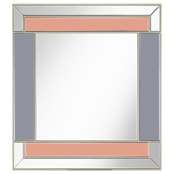 Braylin 38 x 40 Inch Wall Mirror Champagne and Silver