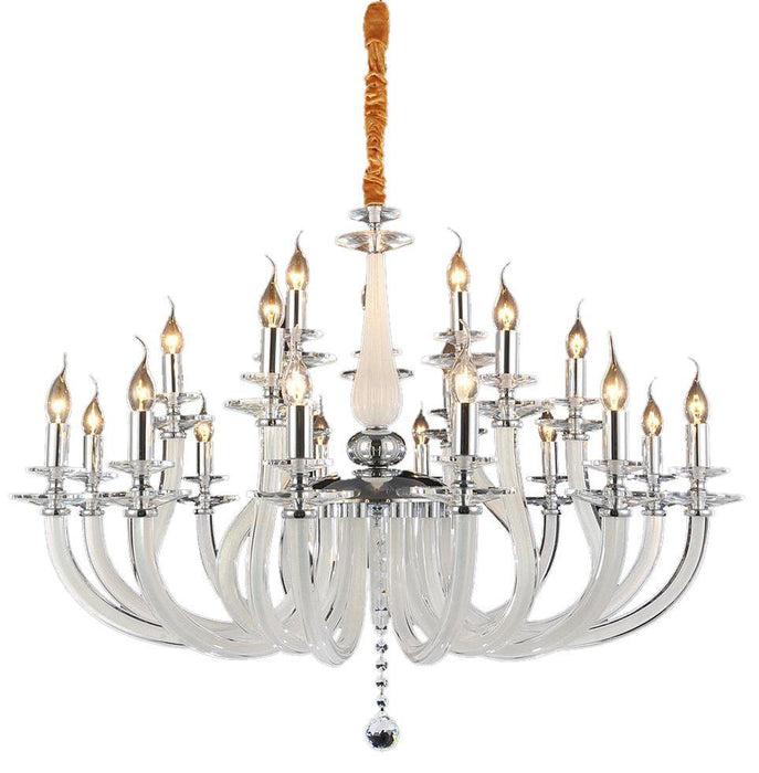 Lighting San Marco 21 Light Chandelier in Opalescent and Chrome