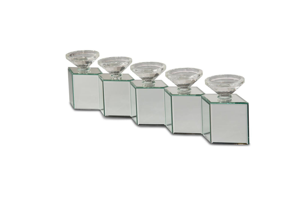 Montreal Mirorred Cube Linear Candle Holder