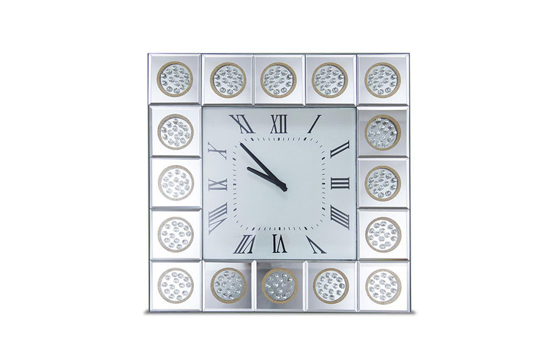 Montreal Square Wall Clock w/Crystal Accents