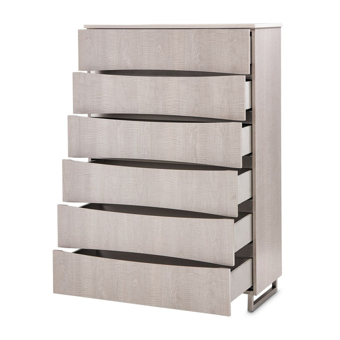 AICO Marin 6-Drawer Chest in Greige