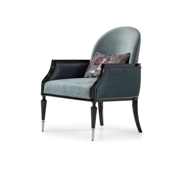 AICO La Francaise Accent Chair in Azure/Black