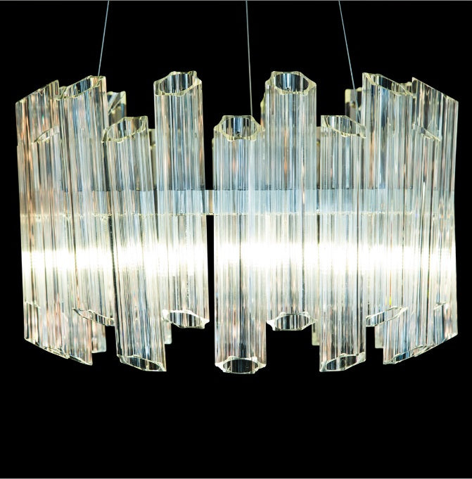 AICO Furniture Lighting Octavious 6 Light Chandelier in Clear image