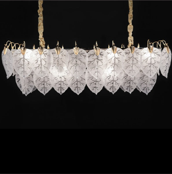 AICO Furniture Lighting Autumn Rectangular Light Chandelier in Clear