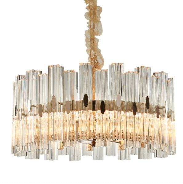 AICO Furniture Lighting Balcony Round 10 Light Chandelier in Clear image