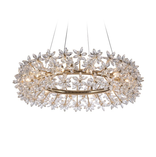 AICO Furniture Lighting Bouquet 12 Light Oblong Chandelier in Gold image
