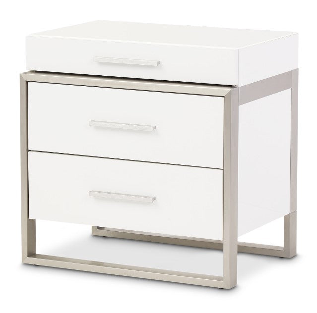 AICO Marquee Nightstand in Cloud White