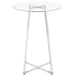 Zanella Round 30-inch Glass Top Bistro Bar Table Chrome