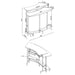 Keystone Curved Glass Top Home Bar Wine Cabinet Black