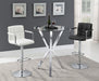 Denali Round 35-inch Glass Top Bistro Bar Table Chrome