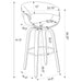Zion Upholstered Swivel Bar Stool Walnut and Black