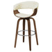 Zion Upholstered Swivel Bar Stool Walnut and Ecru