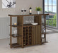 Evelio 6-shelf Glass Top Home Bar Wine Cabinet Walnut