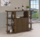 Evelio 6-shelf Glass Top Home Bar Wine Cabinet Walnut