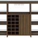 Evelio 6-shelf Glass Top Home Bar Wine Cabinet Walnut