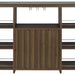 Evelio 6-shelf Glass Top Home Bar Wine Cabinet Walnut