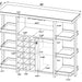 Evelio 6-shelf Glass Top Home Bar Wine Cabinet Walnut