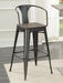 Cavalier Metal Bar Chair Dark Elm and Matte Black (Set of 2)