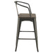 Cavalier Metal Bar Chair Dark Elm and Matte Black (Set of 2)