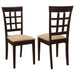 Gabriel Lattice Back Dining Side Chair Cappuccino (Set of 2)