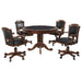 Turk 5-piece 3-in-1 Dining and Game Table Set Tobacco