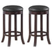 Aboushi Backless Swivel Bar Stool Brown (Set of 2)