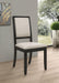 Louise Upholstered Wood Dining Side Chair Black (Set of 2)