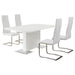 Anges 5-piece Dining Table Set White High Gloss and White