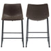 Michelle Upholstered Counter Chair Brown (Set of 2)